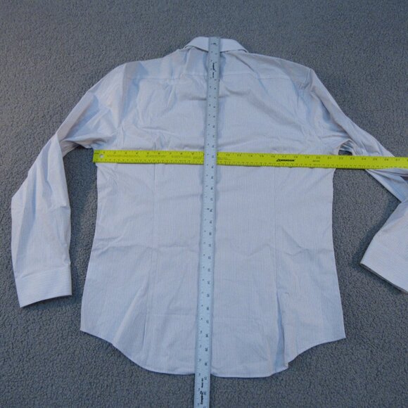 Calvin Klein Mens Extreme Slim Fit Button Down Shirt 16 L 32/33 White Gray - Picture 8 of 9